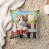 Coussin Kitten sur la clôture (Couverture)