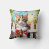 Coussin Kitten sur la clôture (Verso)