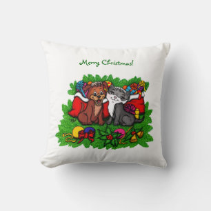 Coussin Kitty et chiot, Happy XMas