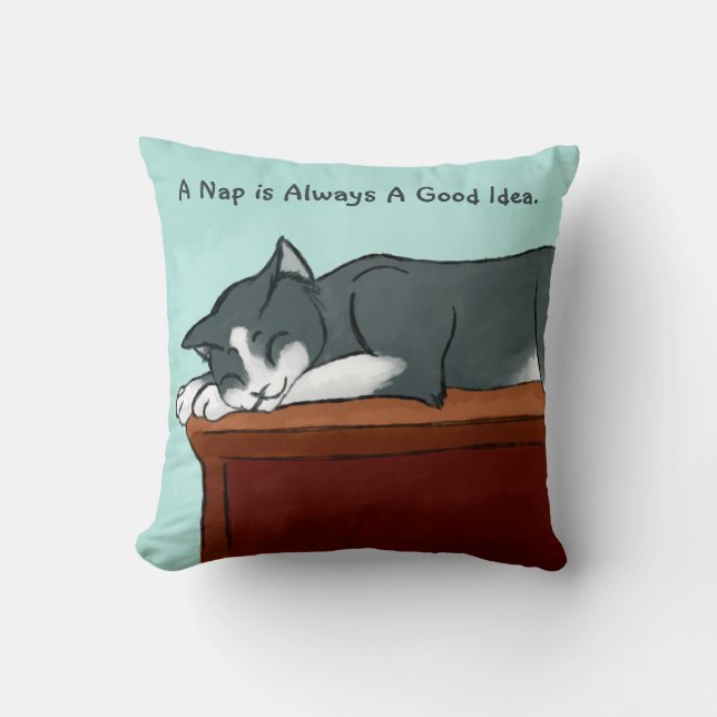 Coussin Kitty faisant une sieste (Recto)
