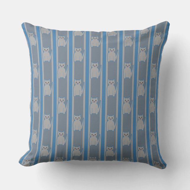 Coussin Kitty rayé (Recto)