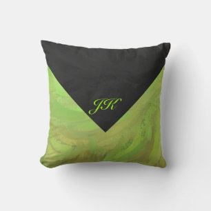 Coussin Kiwi Bash Vert et noir Monogramme