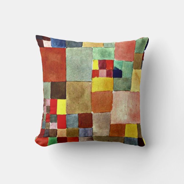 Coussin Klee - Flore sur Sable, œuvre d'art abstrait popul (Recto)