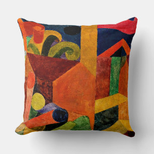 Coussin Klee - Paysage avec drapeaux
