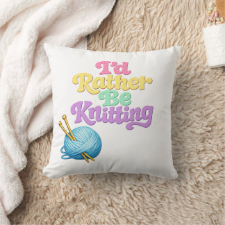 Coussin Knitting Yarn Geek Throw Pillow