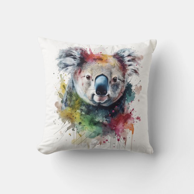 Coussin Koala Colorido: una ilustración vibrante (Recto)