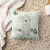 Coussin Koala Cute Baby Animal Green Gum Feuille Nursery (Couverture)