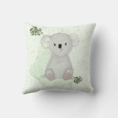 Coussin Koala Cute Baby Animal Green Gum Feuille Nursery (Verso)