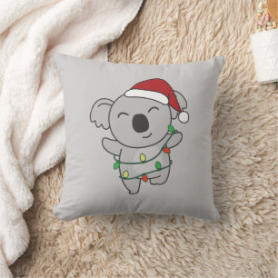 Coussin Koala Noël Animaux d'hiver Koalas Jeu d'oreiller