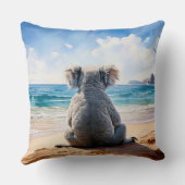Coussin Koala sur une plage de sable (Verso)