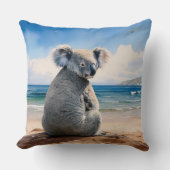 Coussin Koala sur une plage de sable (Recto)