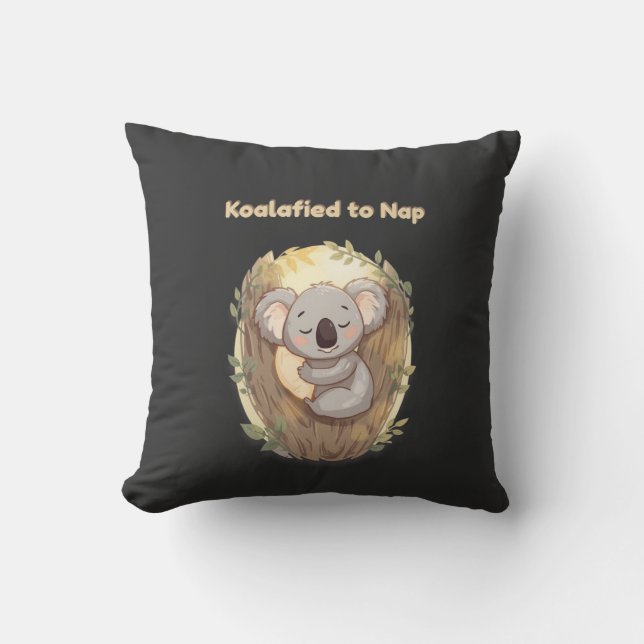 Coussin "Koalafied to Nap – Cute Sleepy Koala T-Shirt" (Recto)