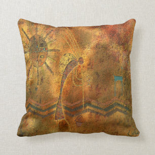 Coussin Kokopelli - le joueur de cannelure