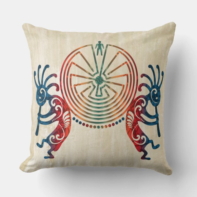 Coussin KOKOPELLI / L'HOMME DANS LE MAZE + vos idées (Recto)