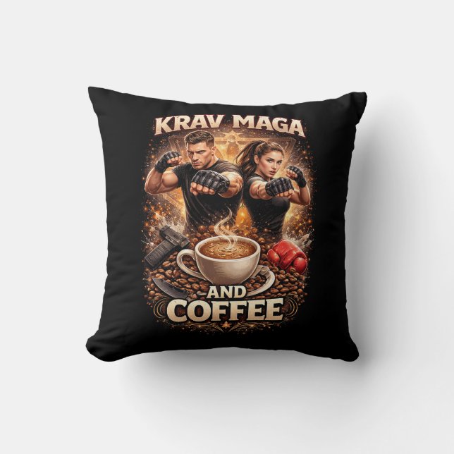 Coussin Krav Maga and Coffee (Recto)