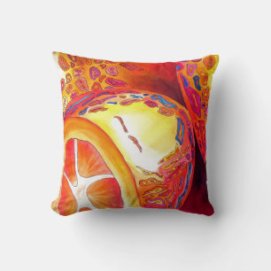 Coussin Kumquats d'orange Aquarelle de fruits de vie morte