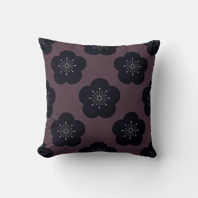 Coussin KURO UME - Bold-Bordeaux (Recto)