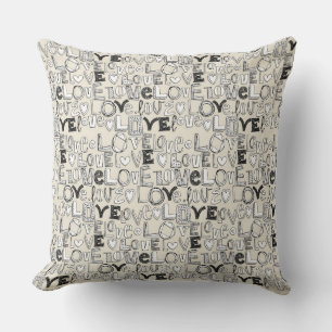 Coussin l o v e LOVE ivoire blanc