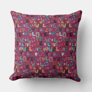 Coussin l o v e LOVE rose