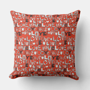 Coussin l o v e LOVE rouge