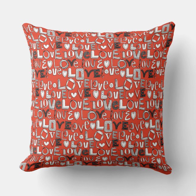 Coussin l o v e LOVE rouge (Recto)