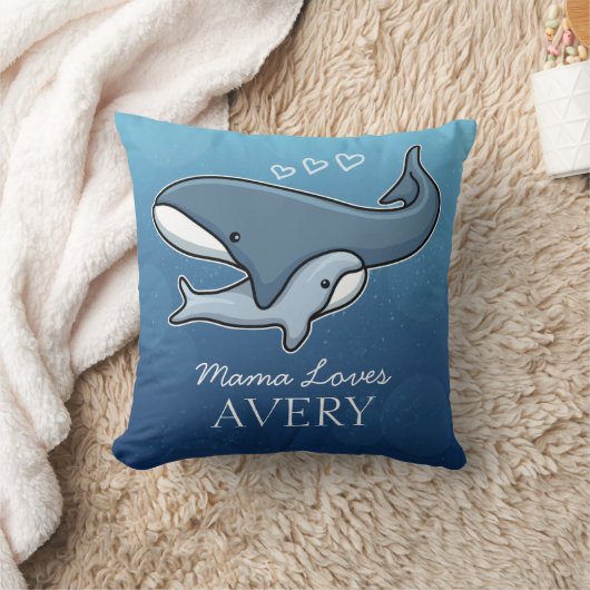 Coussin La baleine mignonne personnalisée de bébé de (Couverture)
