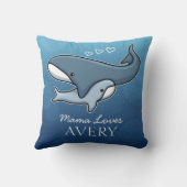 Coussin La baleine mignonne personnalisée de bébé de (Verso)