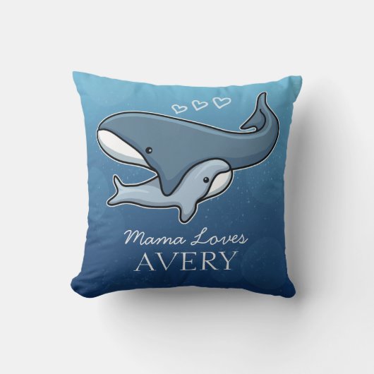 Coussin La baleine mignonne personnalisée de bébé de (Recto)