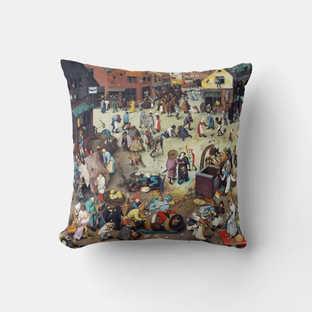 Coussin La bataille entre Carnaval et Carême, Bruegel (Recto)