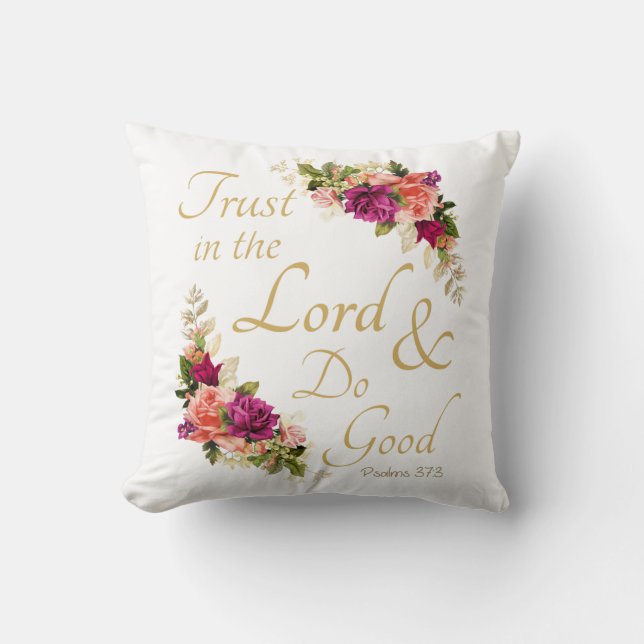 Coussin La Bible chrétienne Verse :Confiance dans le Seign (Recto)