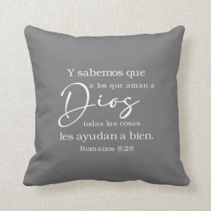 Coussin La Bible espagnole Verse Romanos 8:28 Cojín