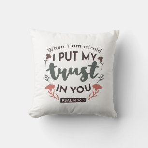 Coussin La Bible Florale Verse Art 'Je mets ma confiance e