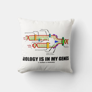 Coussin La biologie est dans mon Humour de réplication gén