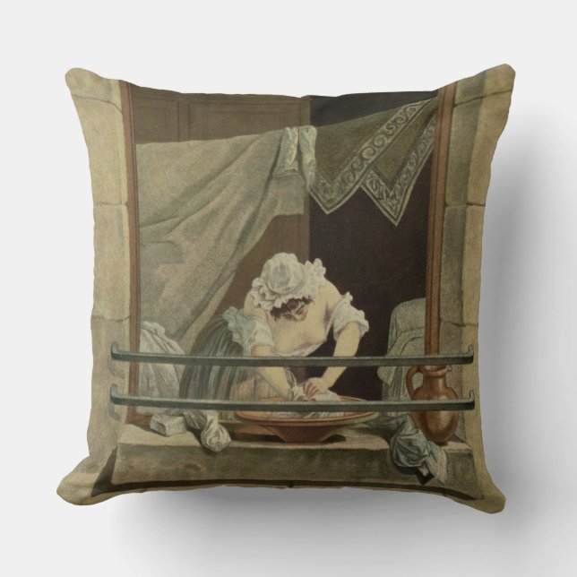 Coussin La blanchisseuse, gravée par J. Laurent Julien (c1 (Recto)