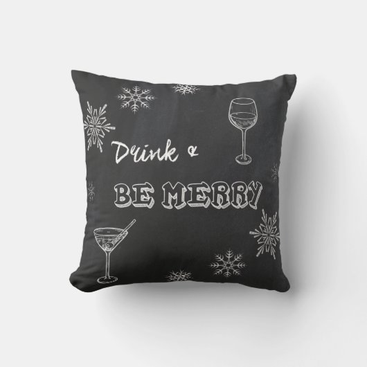 Coussin La boisson de tableau et soit joyeuse (Recto)