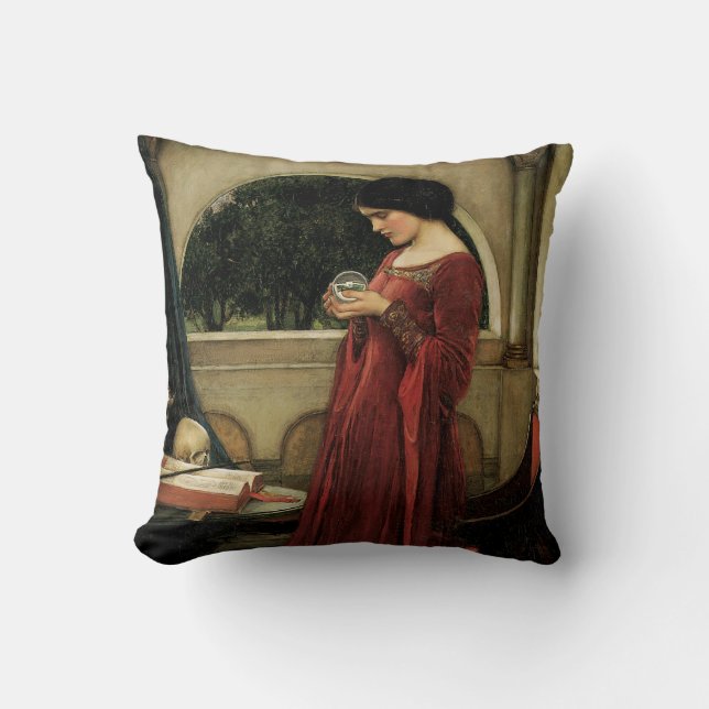 Coussin La Boule de cristal de John William Waterhouse (Recto)