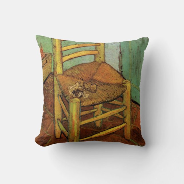 Coussin La chaise de Vincent avec sa pipe par Vincent van  (Recto)
