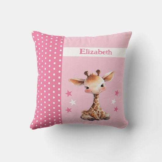 Coussin La chambre de l'enfant ajouter le nom de la girafe (Verso)
