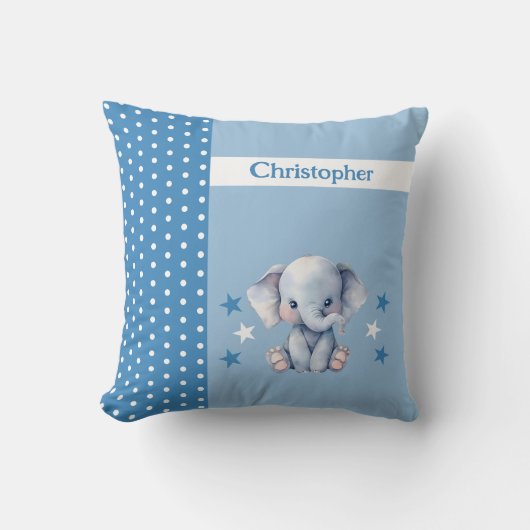 Coussin La chambre de l'enfant ajouter le nom joli éléphan (Recto)