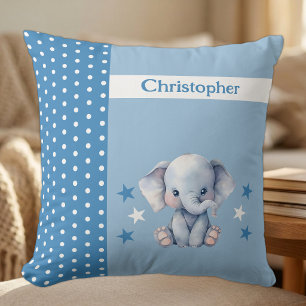 Coussin La chambre de l'enfant ajouter le nom joli éléphan