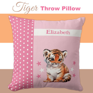 Coussin La chambre de l'enfant ajouter le nom joli tigre r