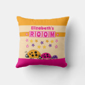 Coussin La chambre de l'enfant Ladybugs ajouter nom rose v (Verso)
