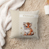 Coussin La chambre des enfants ajouter nom joli tigre brun (Couverture)