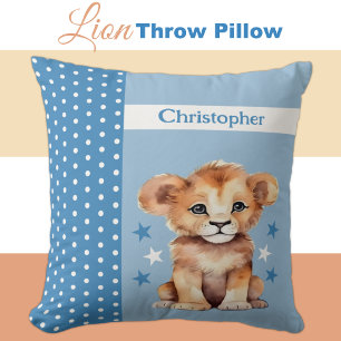 Coussin La chambre des enfants ajouter nom mignon lion ble