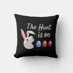 Coussin La chasse est sur la chasse aux oeufs de lapin de