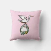 Coussin La cigogne porte une petite fille (Verso)