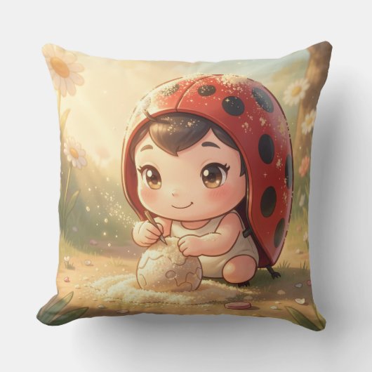 Coussin La coccinelle et le royaume caché du nectar.8 (Recto)