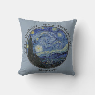 Coussin La collection d'objets de la soirée étoilée de van