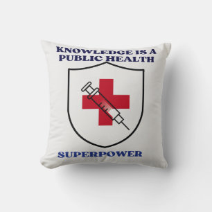 Coussin La connaissance est une superpuissance de santé pu