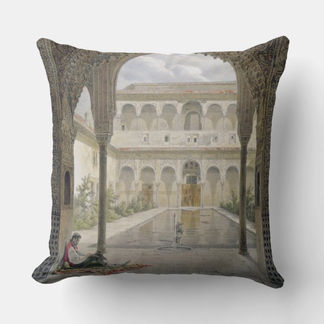 Coussin La cour d'Alberca à Alhambra, Grenade, (Recto)